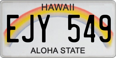 HI license plate EJY549
