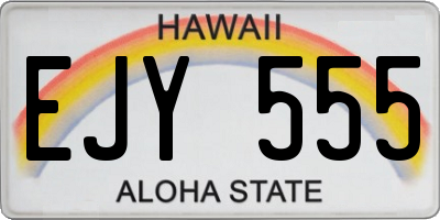 HI license plate EJY555