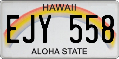 HI license plate EJY558