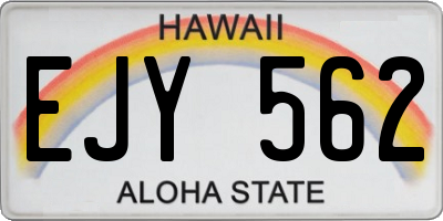 HI license plate EJY562