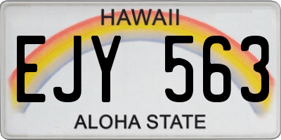 HI license plate EJY563