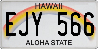 HI license plate EJY566