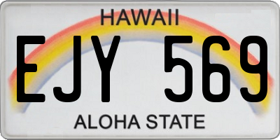 HI license plate EJY569