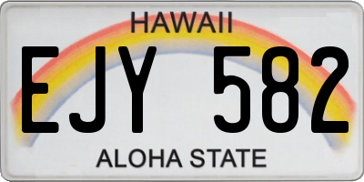 HI license plate EJY582