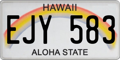 HI license plate EJY583