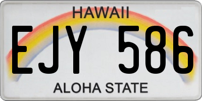 HI license plate EJY586