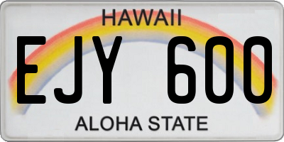 HI license plate EJY600
