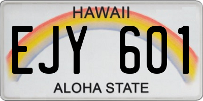HI license plate EJY601