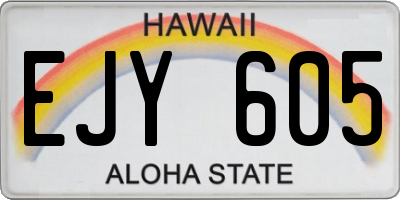 HI license plate EJY605