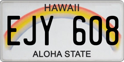 HI license plate EJY608