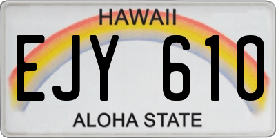 HI license plate EJY610