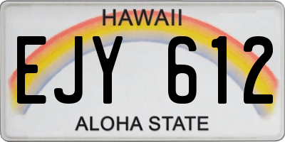 HI license plate EJY612