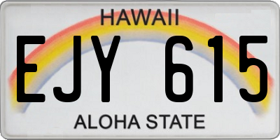 HI license plate EJY615