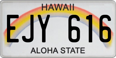 HI license plate EJY616
