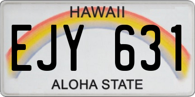 HI license plate EJY631