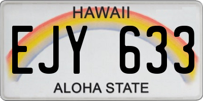 HI license plate EJY633