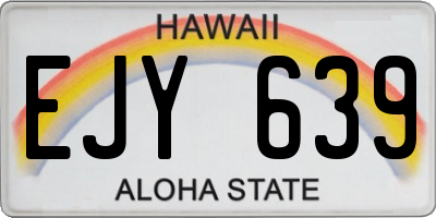 HI license plate EJY639