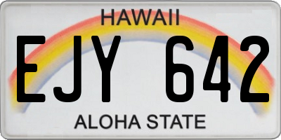 HI license plate EJY642