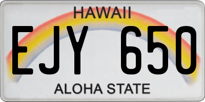 HI license plate EJY650