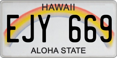 HI license plate EJY669