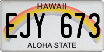 HI license plate EJY673