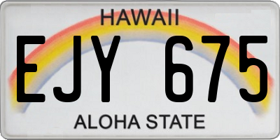HI license plate EJY675