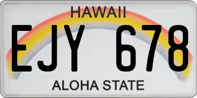 HI license plate EJY678