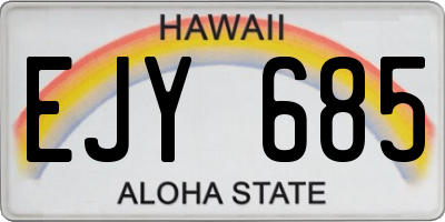 HI license plate EJY685