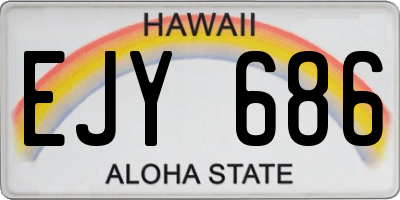 HI license plate EJY686
