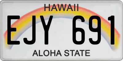 HI license plate EJY691