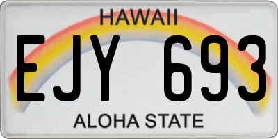 HI license plate EJY693