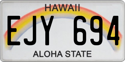 HI license plate EJY694