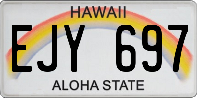 HI license plate EJY697