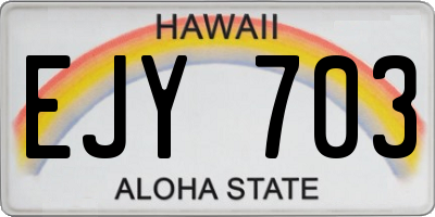 HI license plate EJY703