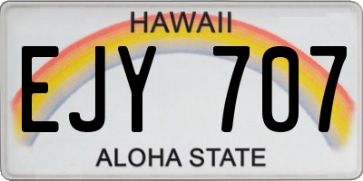 HI license plate EJY707