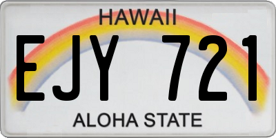 HI license plate EJY721
