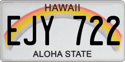 HI license plate EJY722