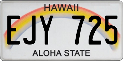 HI license plate EJY725