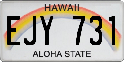 HI license plate EJY731
