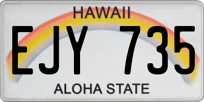 HI license plate EJY735