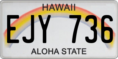 HI license plate EJY736