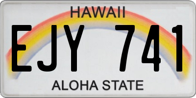 HI license plate EJY741