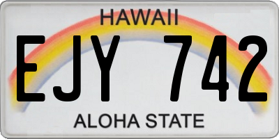 HI license plate EJY742