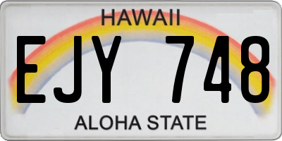 HI license plate EJY748