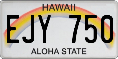 HI license plate EJY750