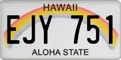 HI license plate EJY751