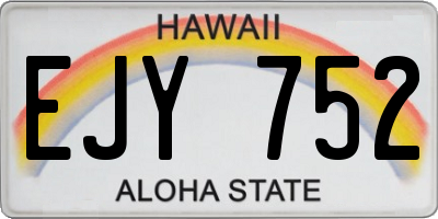 HI license plate EJY752