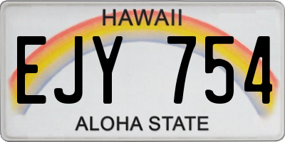 HI license plate EJY754