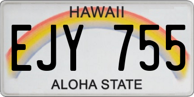 HI license plate EJY755
