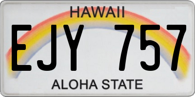 HI license plate EJY757